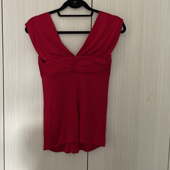 BCBG burgundy red elegant top XS - Picture 2 of 5